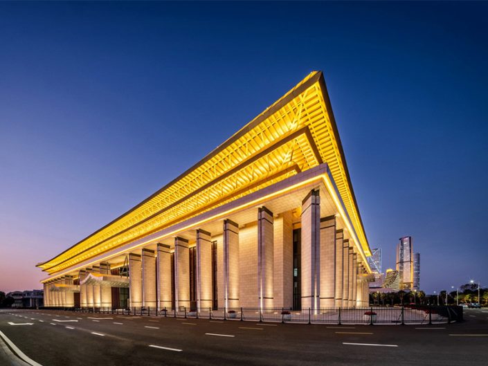 金鸡大厅-海鲜歌剧院夜景照明，建筑照明，夜景亮化