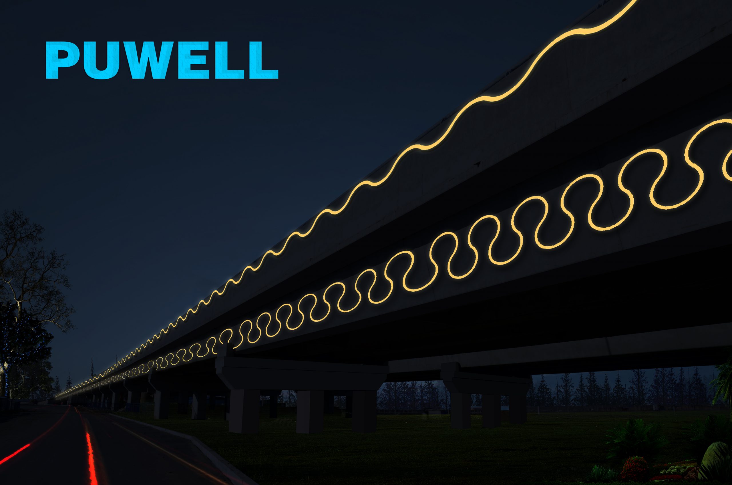 桥梁线条灯，桥梁造型灯，LED桥梁灯具，LED天桥灯，天桥造型灯